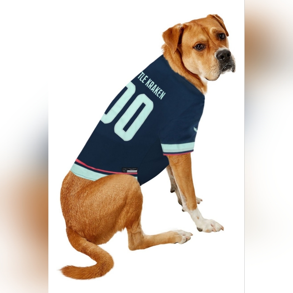 NWT NHL Seattle Kraken Pet Jersey Officially Licensed Dog Cat Shirt Size Medium - Picture 2 of 11